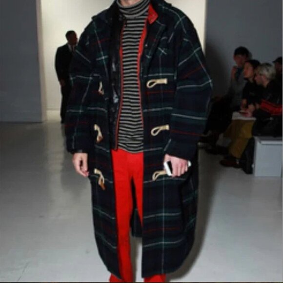 Polo Ralph Lauren Wool Tartan Plaid  Vintage Toggle Duffle Coat XL RARE - Picture 7 of 9